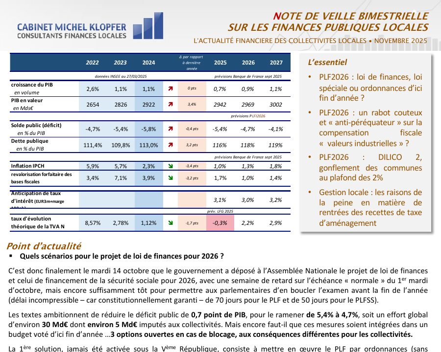 Couverture — Note de veille — novembre 2025